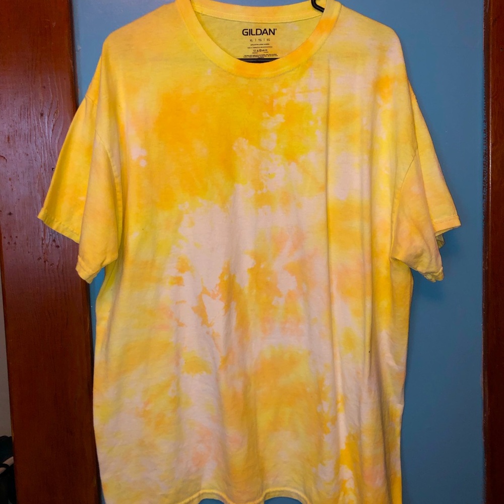 yellow tie dye shirt
